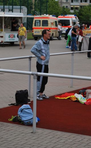 Vorbereitung zu den 100m H&uuml;rden