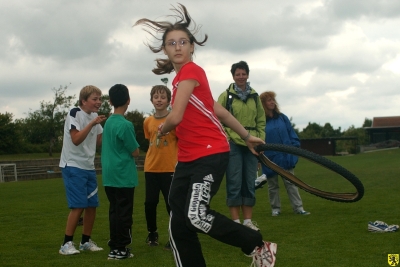 Drehwurf mit Fahrradreifen